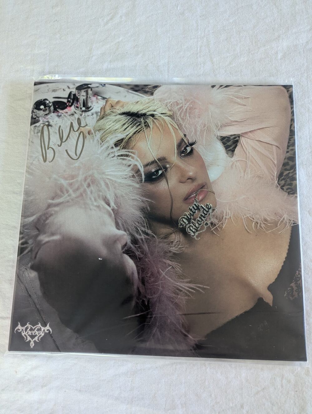 Bebe Rexha Dirty Blonde SIGNED JACKET Vinyl LP Autographed Cover